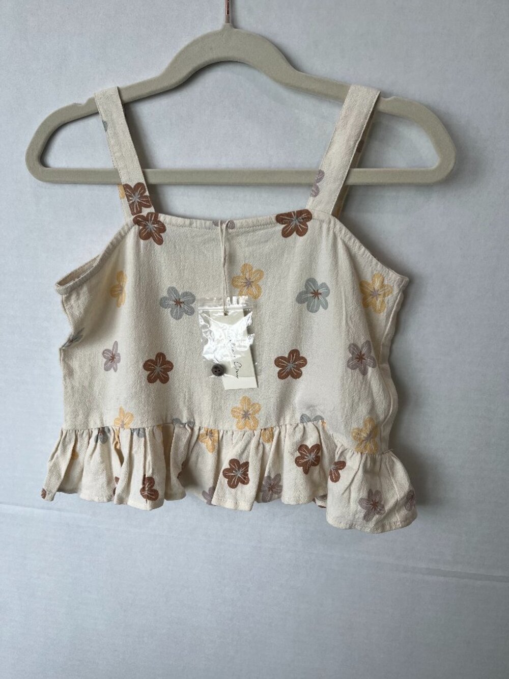 Girl - 6-7Y - NWT Rylee + Cru Cropped Peplum Tank in Leilani